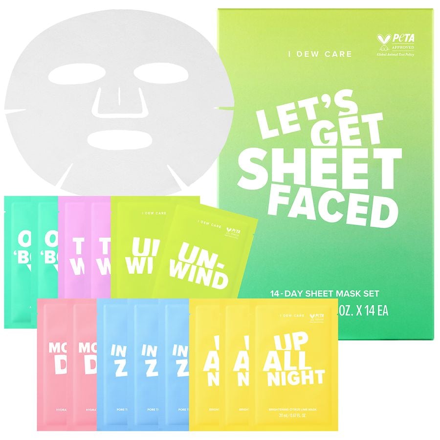 I Dew Care Let's Get Sheet Faced Sheet Mask Set | Walgreens
