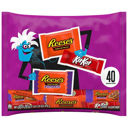 UPC 034000945276 product image for HERSHEY'S Snack Size, Halloween Candy, Bag Assorted Milk Chocolate - 21.76 oz | upcitemdb.com