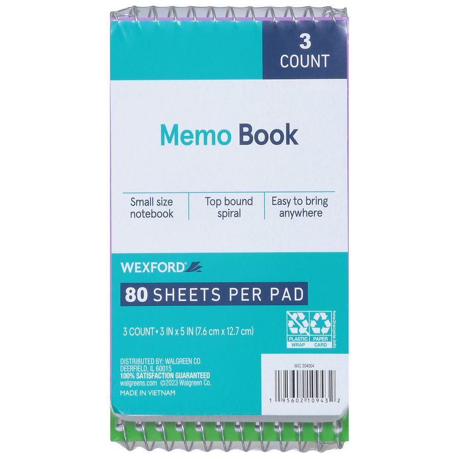 Wexford Top Bound Spiral Memo Book