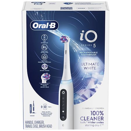 Oral-B iO Series 5 Electric Toothbrush with (1) Brush Head, Rechargeable White