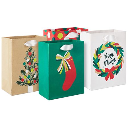 Hallmark Christmas Gift Bag Bundle (Holiday Icons) Mini Assorted