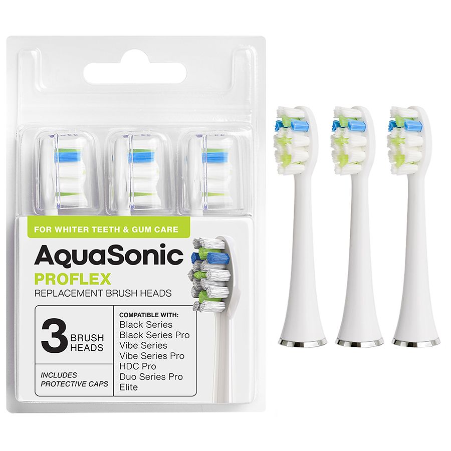 Aquasonic Icon Elite ProFlex Replacement Brush Heads White | Walgreens