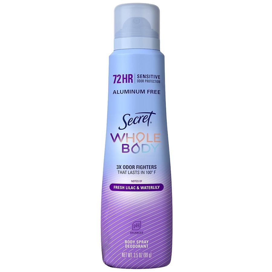 Secret Deodorant Spray for Women, Aluminum Free, 72 Hour Odor