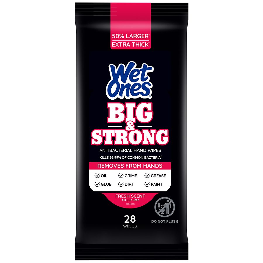 Wet Ones Big & Strong Antibacterial Hand Wipes Fresh Scent | Walgreens