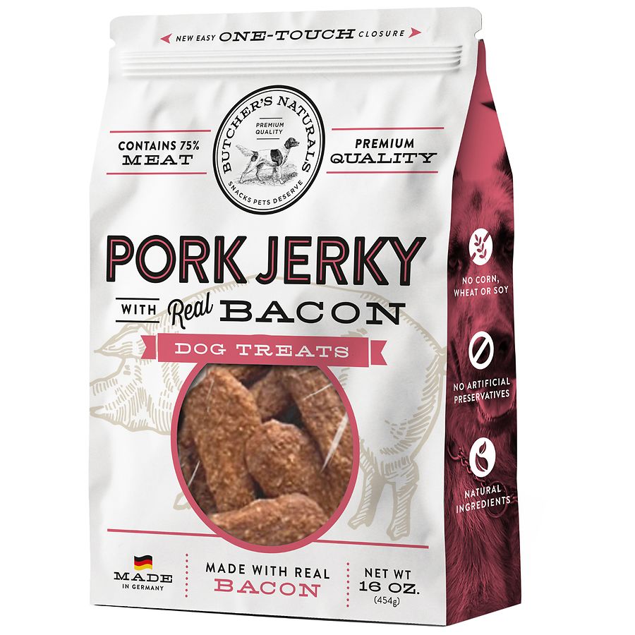 Butcher's Naturals Pork Jerky with Real Bacon Dog Treats | Walgreens