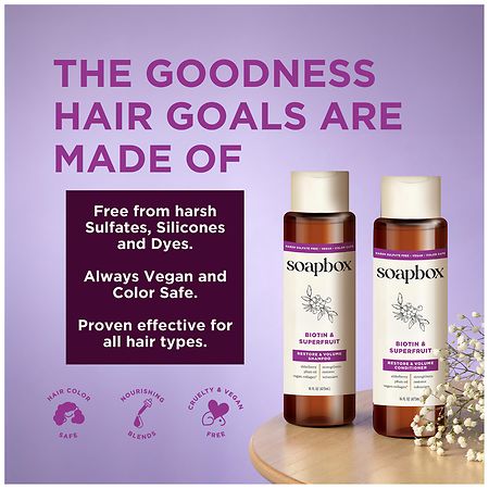 Soapbox Biotin & Superfruit Blend Restore, Volumize Strengthening