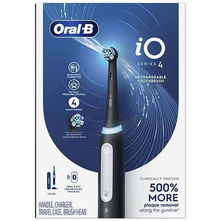 Oral-B iO Series 4 Electric Toothbrush with (1) Brush Head, Rechargeable Black