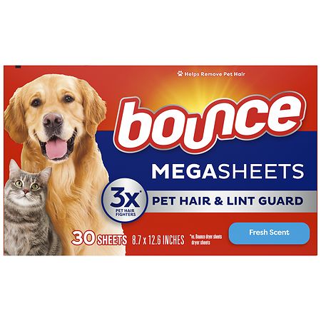 Bounce Pet Hair and Lint Guard Mega Dryer Sheets