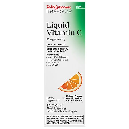 Walgreens Free & Pure Liquid Vitamin C Natural Orange