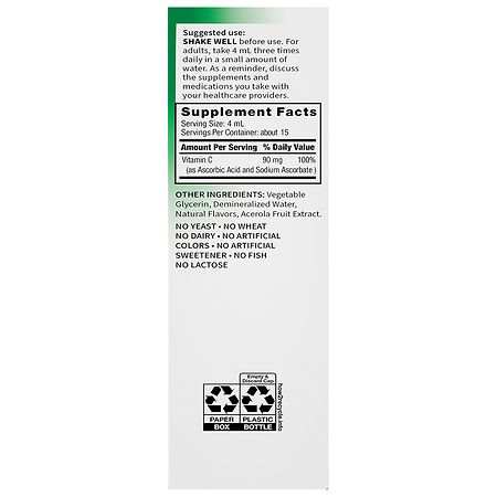 Walgreens Free & Pure Liquid Vitamin C Natural Orange