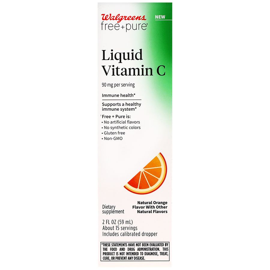 Walgreens Free & Pure Liquid Vitamin C Natural Orange | Walgreens