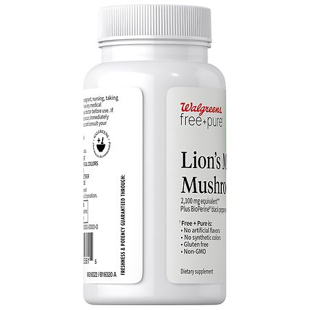 Walgreens Free & Pure Lion's Mane Mushroom Capsules