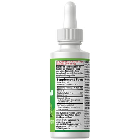 Walgreens Liquid Chlorophyll Peppermint