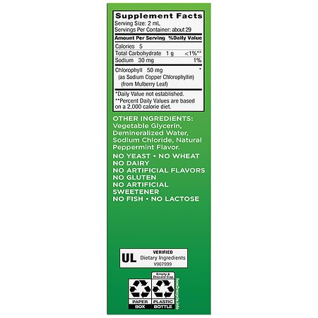 Walgreens Liquid Chlorophyll Peppermint