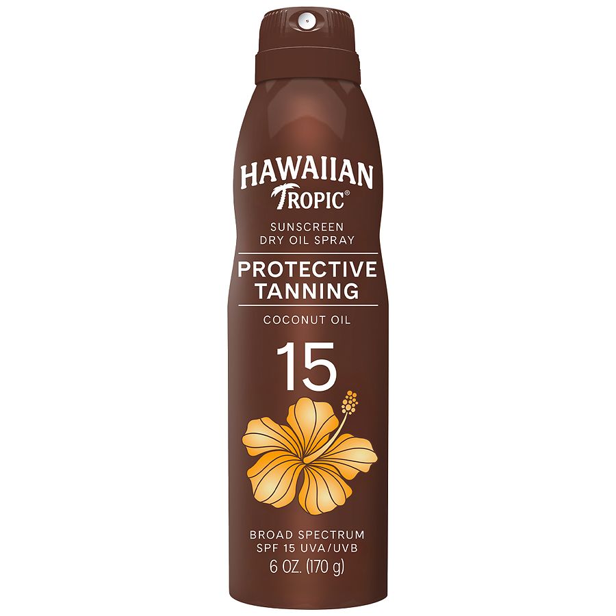 Hawaiian Tropic Dry Oil Tanning Sunscreen Spray SPF 15