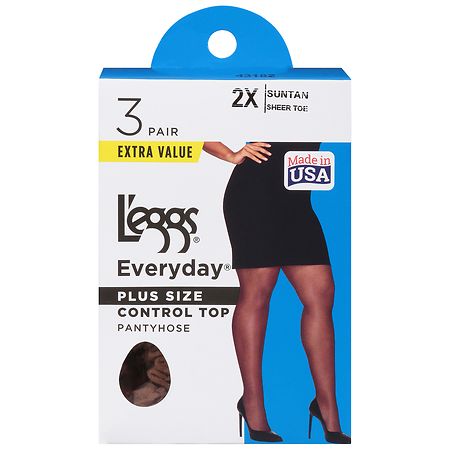 L eggs Everyday 100 Nylon Plus Pantyhose 2x 3.0 PR