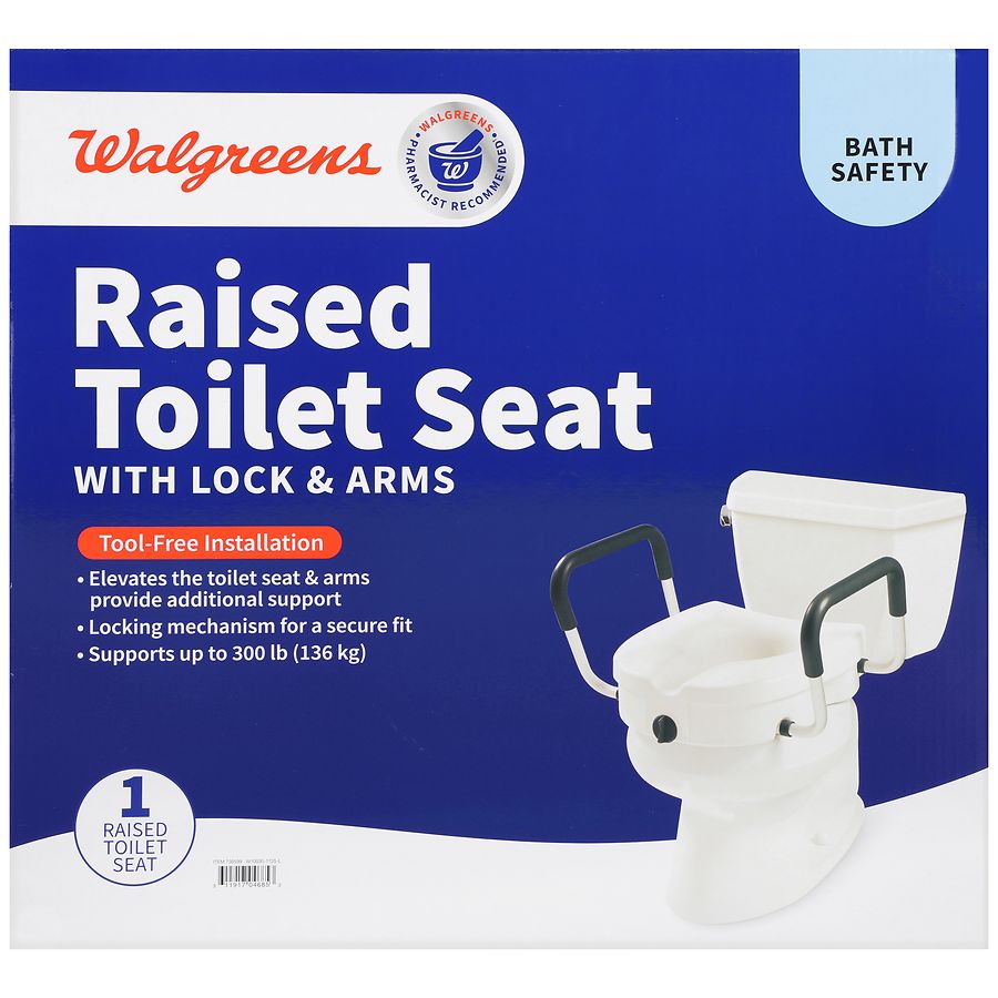Walgreens Raised Toilet Seat with Lock & Arms