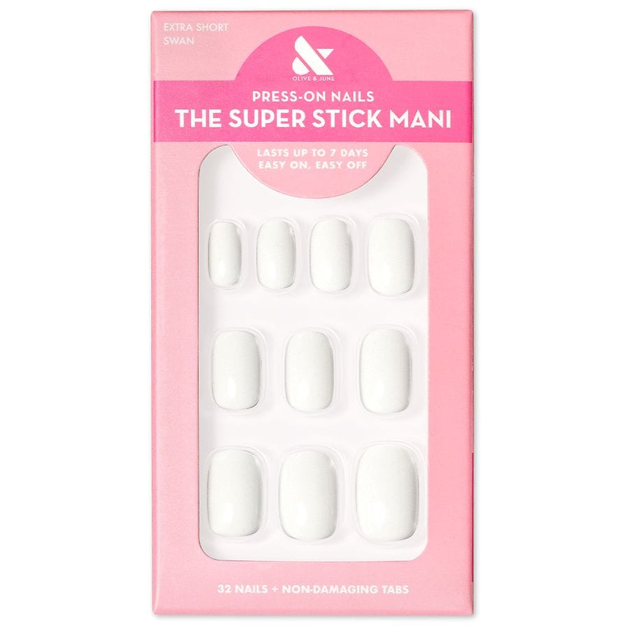 Olive & June Press On Tabs Extra Short Swan