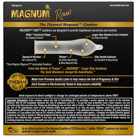 Trojan Magnum Raw Latex Condoms Large
