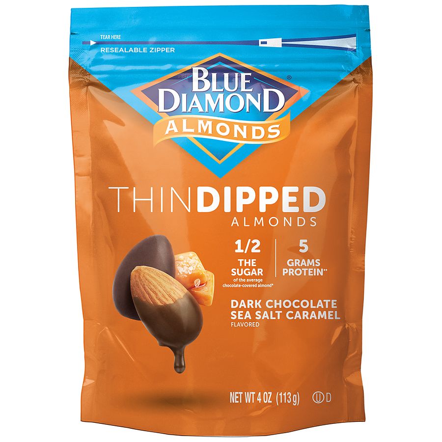 Dark Chocolate Sea Salt Caramel Thin Dipped Almonds