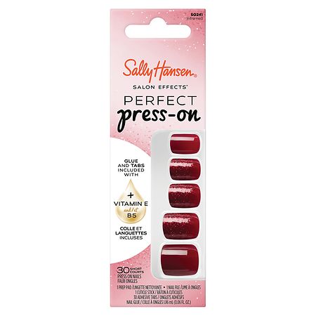 Sally Hansen Salon Effects Perfect Press-On Square Nails, Infra-Red