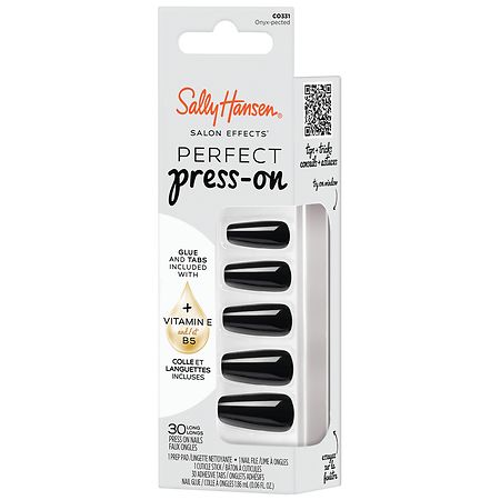 Sally Hansen Salon Effects Perfect Press-On Coffin Nails, Onyx