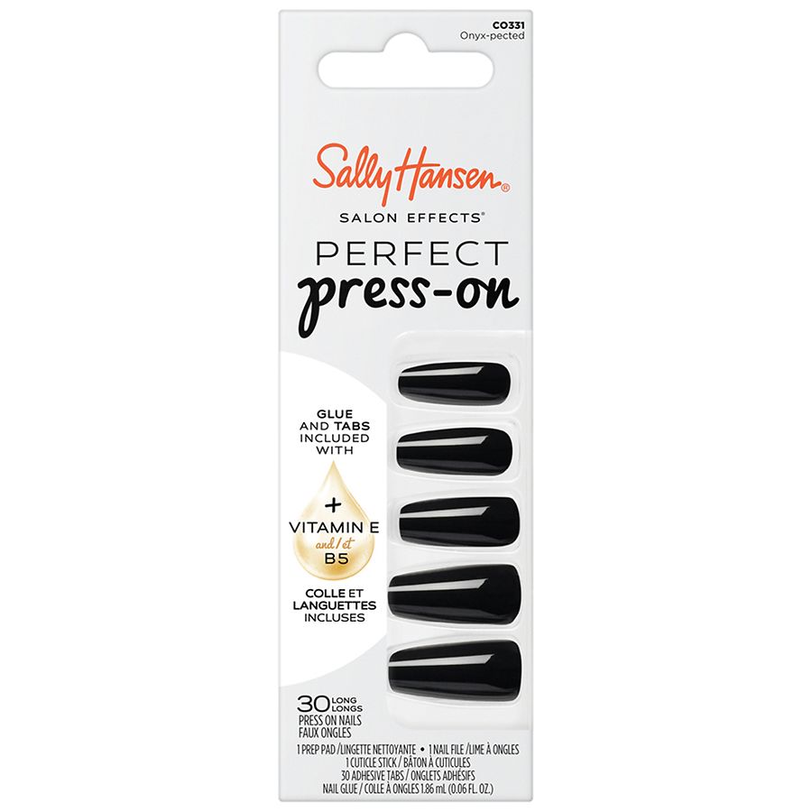 Sally Hansen Salon Effects Perfect Press-On Coffin Nails, Onyx