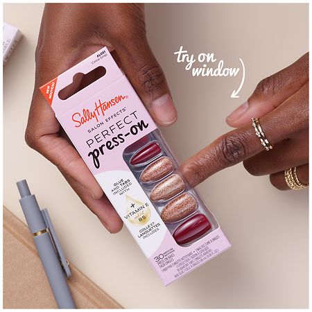 Sally Hansen Salon Effects Perfect Press-On Coffin Nails, Onyx
