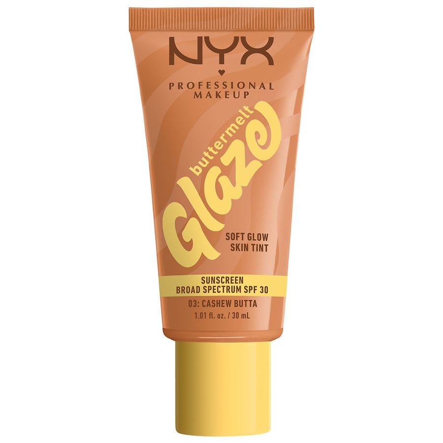 NYX Professional Makeup Buttermelt Glaze Soft Glow Skin Tint + Spf 30, Cashew Butta