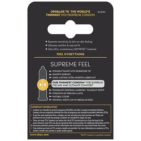 SKYN Supreme Feel Non Latex Condom | Walgreens SKYN Supreme Feel Non Latex Condom | Walgreens