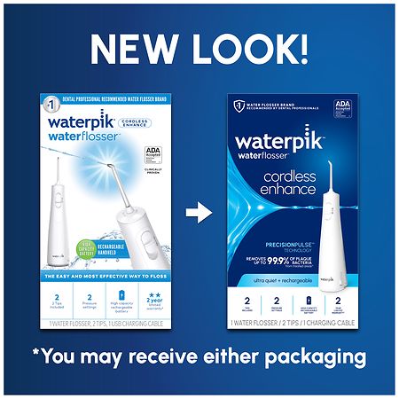 Waterpik Cordless Enhance Water Flosser, White | Walgreens