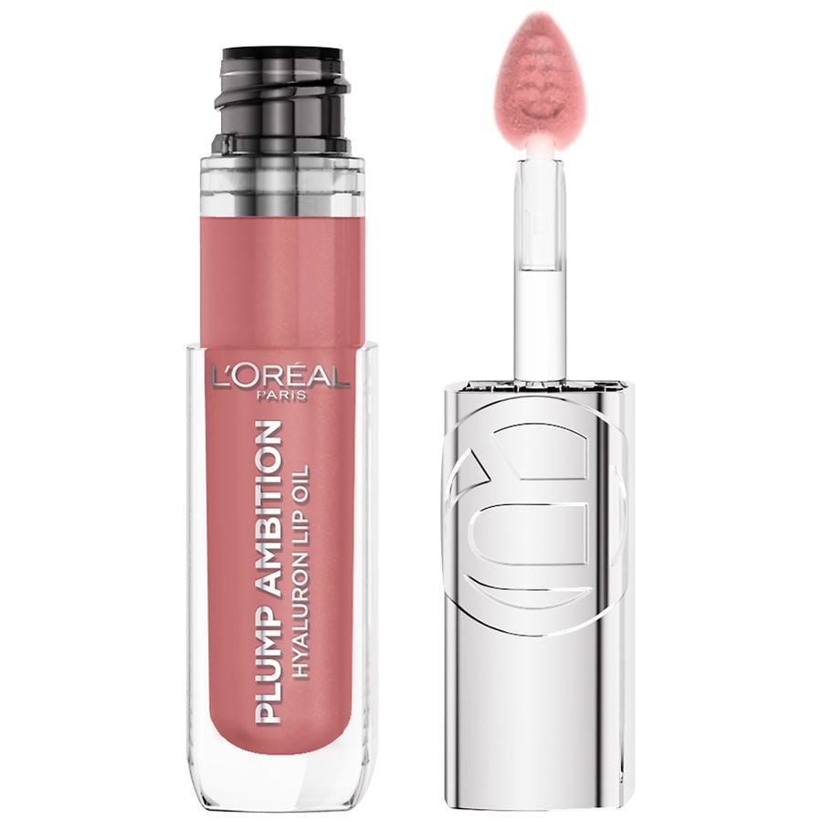 L'Oreal Paris Plump Ambition Hyaluron Lip Oil 24HR Care, Hydrating & Volumizing Lip Gloss, Worth It