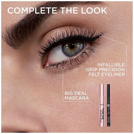 L'Oreal Paris Big Deal Mascara Washable, Buildable, Blackest Black