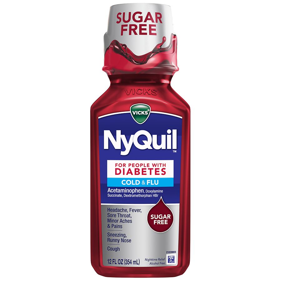 Vicks Nyquil Diabetes Cold Flu Multi Symptom Relief Sugar Free Vicks Nyquil Diabetes Cold Flu Multi Symptom Relief Sugar Free