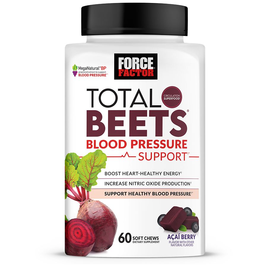 Total Beets Blood Pressure Support Reviews Force Factor Total Beets Blood Pressure Support Chews Acai Berry