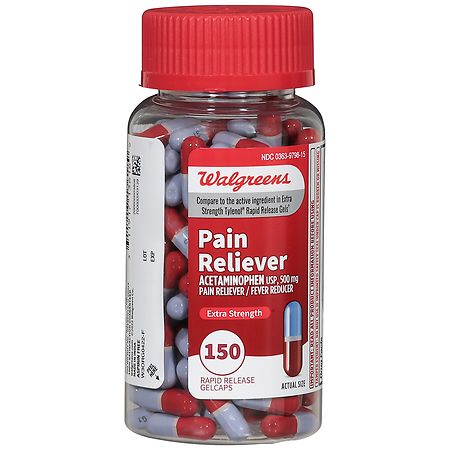 Walgreens Pain Reliever Extra Strength Easy Open Rapid Release Gelcaps