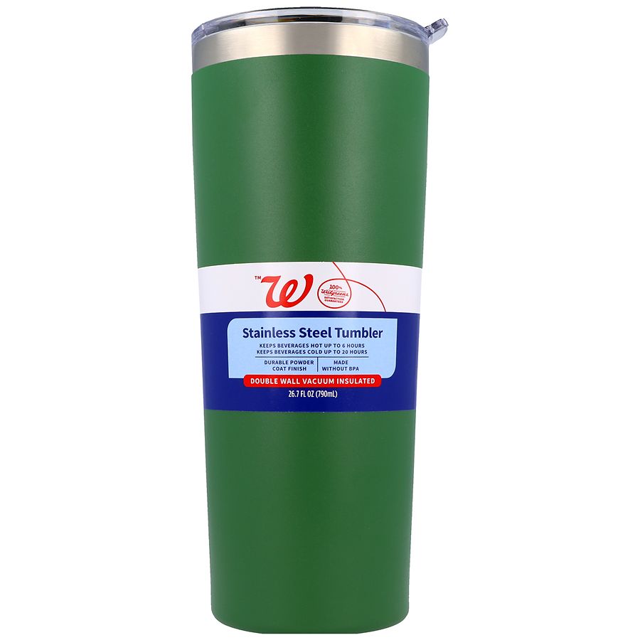 Walgreens Stainless Steel Tumbler 26.7 fl oz, Green