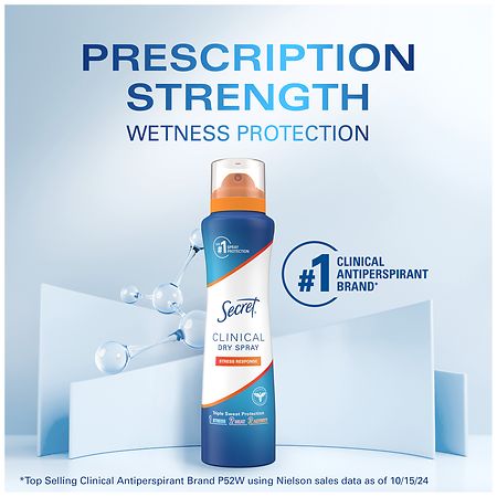 Secret Clinical Strength Dry Spray Antiperspirant & Deodorant for Women Stress Response