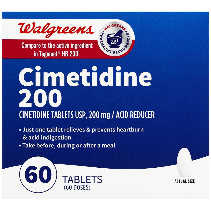 Walgreens Cimetidine 200 mg Acid Reducer Tablets