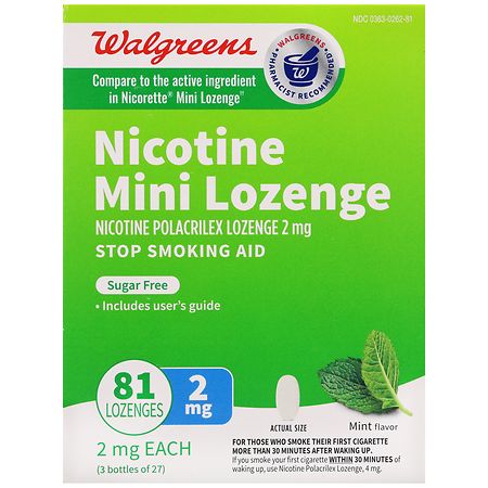 Walgreens Nicotine Mini Lozenges 2 mg Mint
