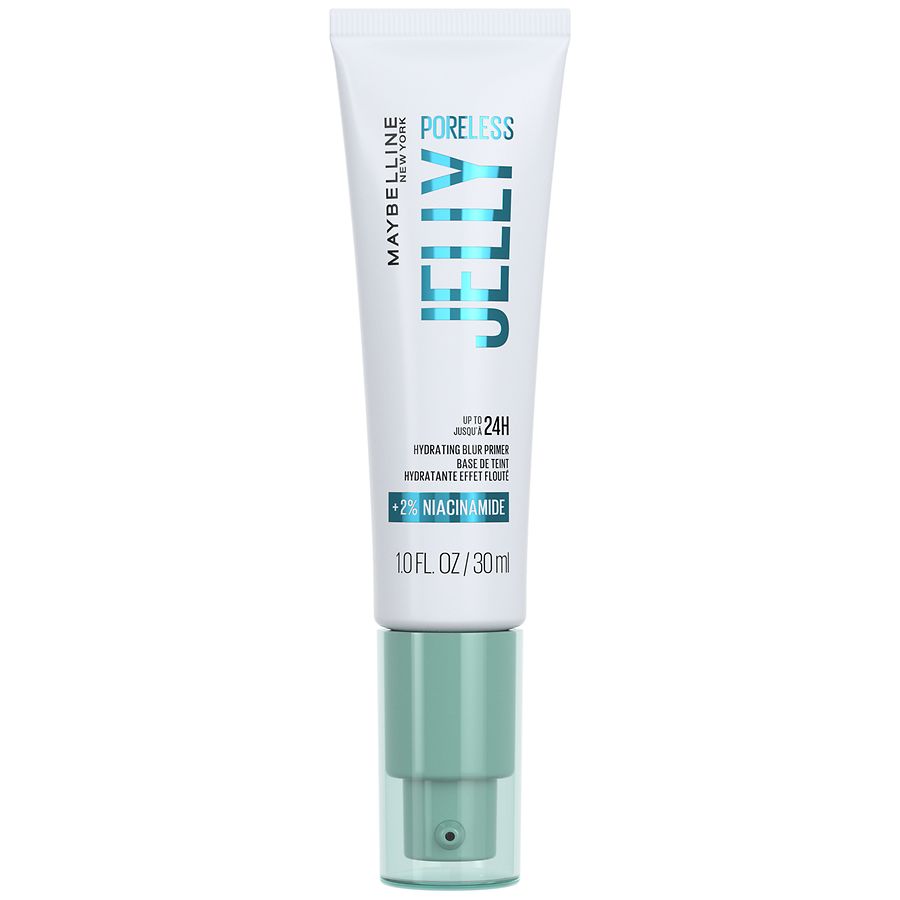 Maybelline New York Poreless Jelly Up To 24H Hydrating Blur Primer With 2% Niacinamide, Shade 01