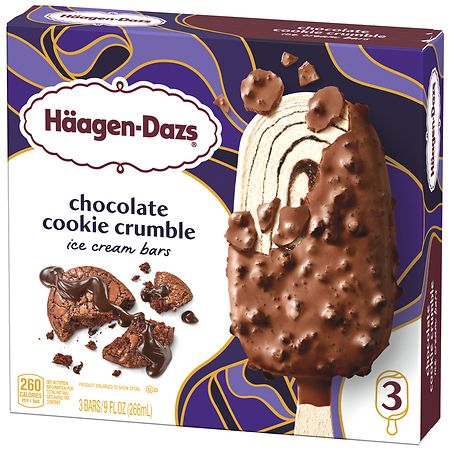 Haagen Dazs Chocolate Cookie Crumble Ice Cream Bars Chocolate