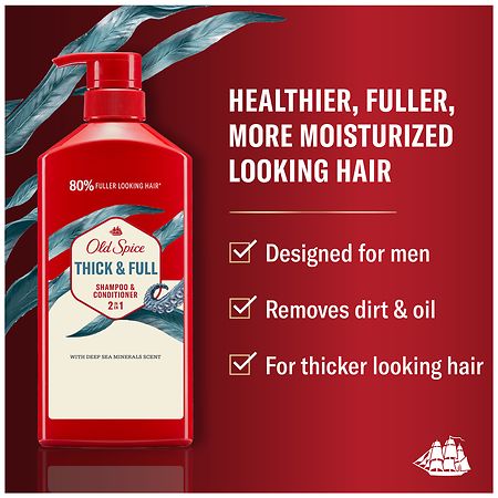 Old Spice Thick & Full 2 IN 1 Shampoo and Conditioner for Men Deep