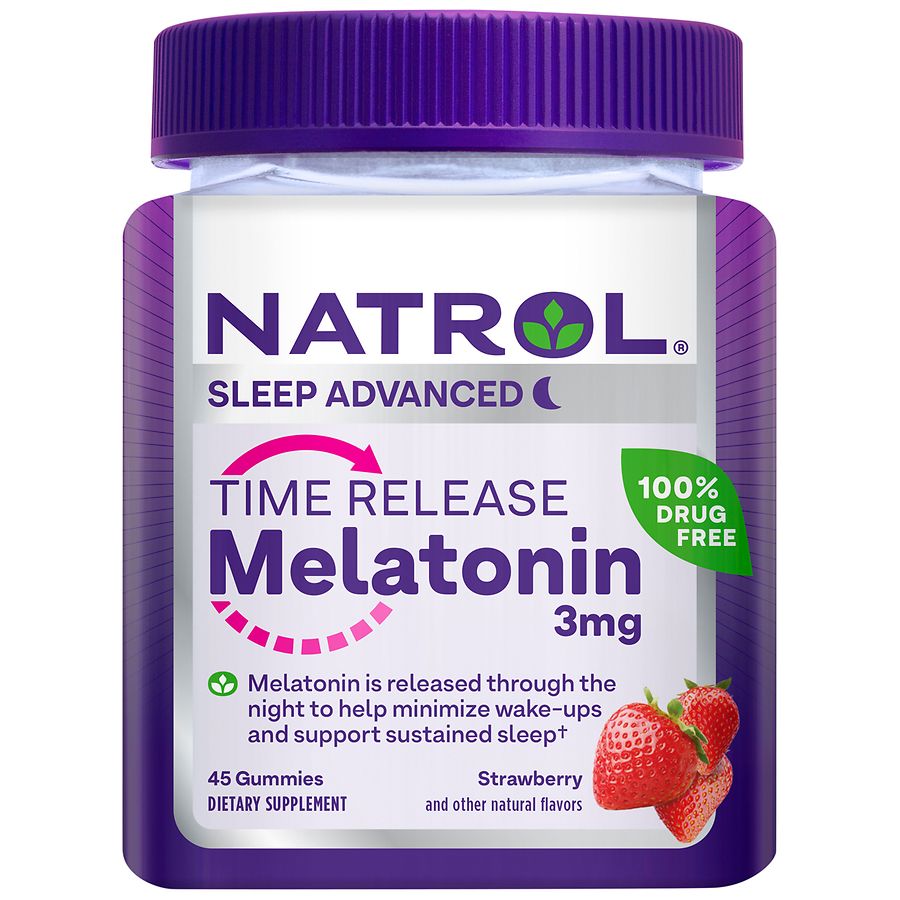 Natrol Melatonin 3 mg Gummies Time Release Strawberry | Walgreens