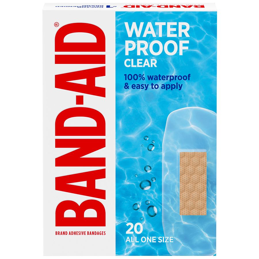 Band-Aid Clear Waterproof Bandages One Size Clear