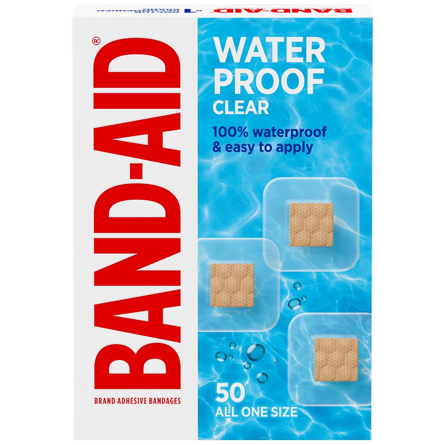 Band-Aid Water-Proof Clear Square Bandages 7/8"x7/8" Clear