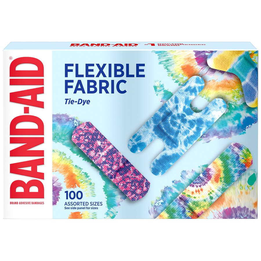 Band-Aid Flexible Fabric Adhesive Bandages Tie-Dye | Walgreens