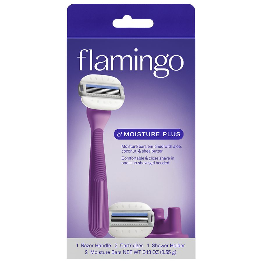 Flamingo Razor Handle + 2 Razor Blade Cartridges