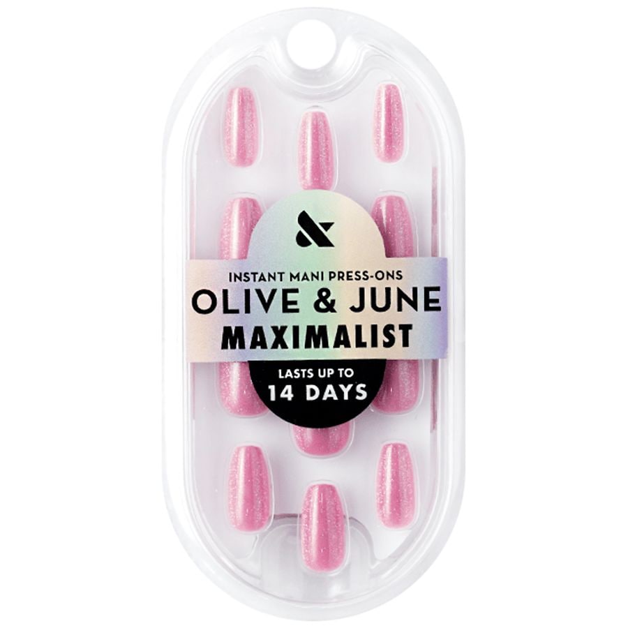 Olive & June Maximalist Press-Ons Medium Coffin, Rose Velvet