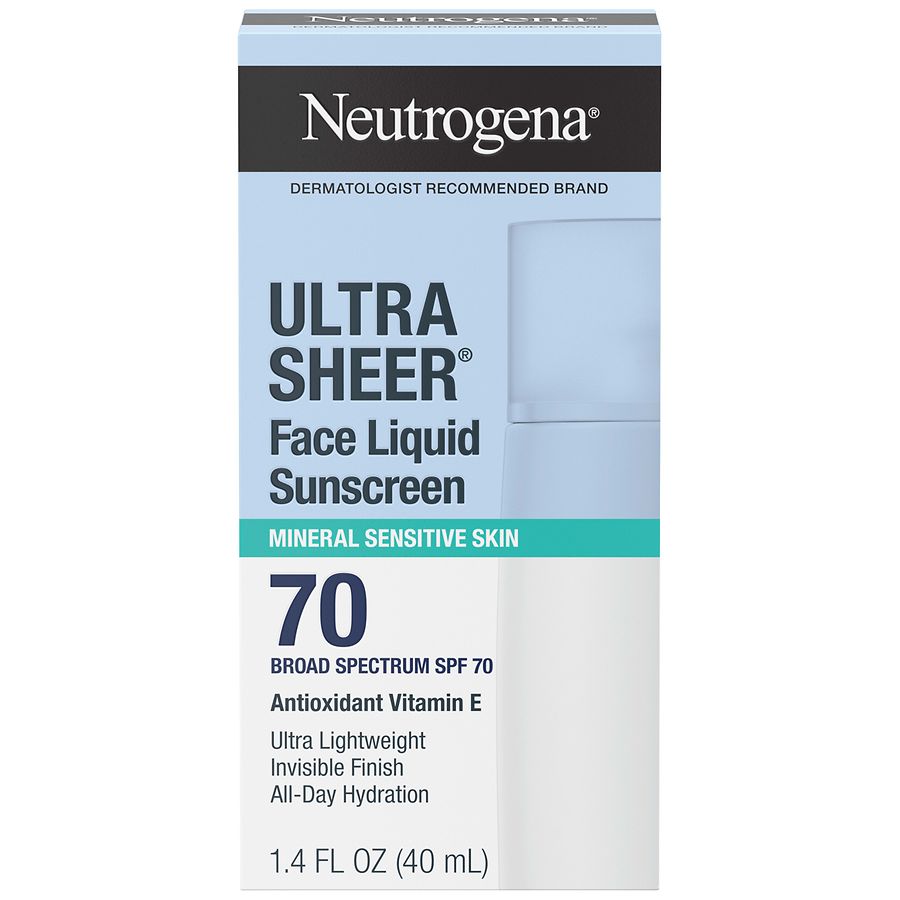 Neutrogena Ultra Sheer Liquid Mineral Sunscreen For Face, Broad Spectrum SPF 70